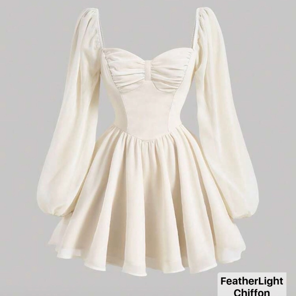 SHEIN Sweetheart Lantern Sleeve Dress